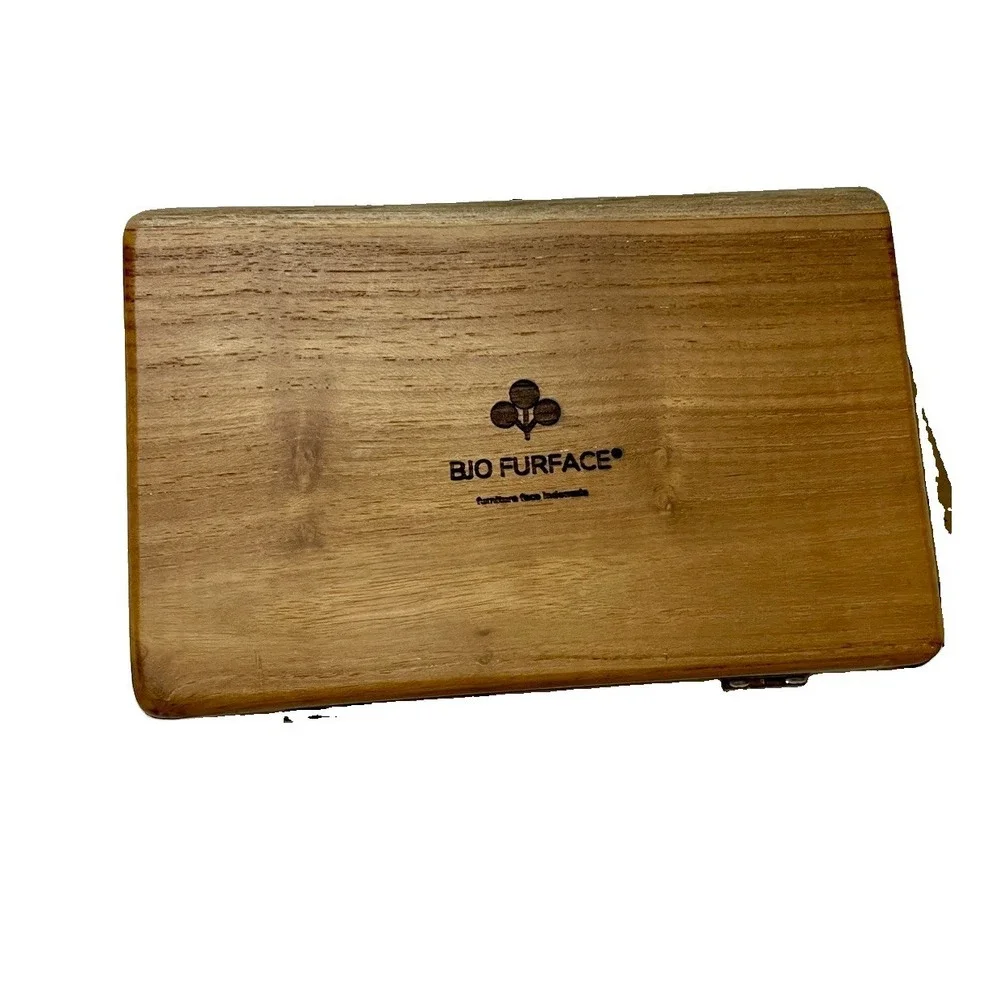 Biofurface $250 Teak Wood Side Handle Bag with Epoxy Resin Eco Friendly Art Fall